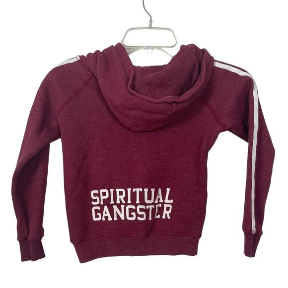 Spiritual Gangster Maroon Full Zip Hoodie Size 6 - Picture 2 of 7